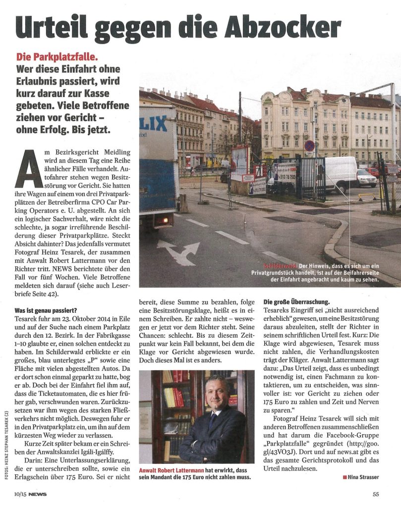 Ein Zeitungsbericht von Rechtsanwalt Dr. Robert Lattermann